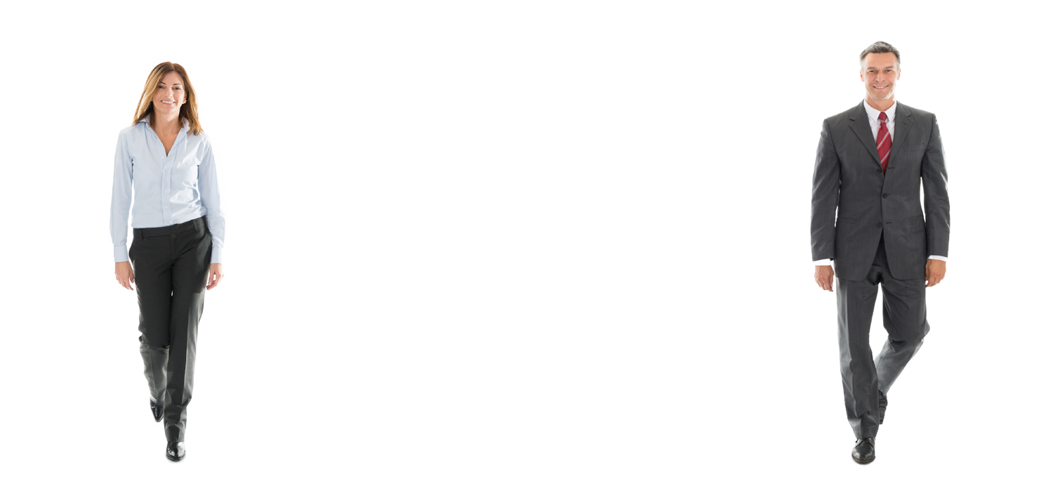 Frau Hauser und Herr Bauer stehend